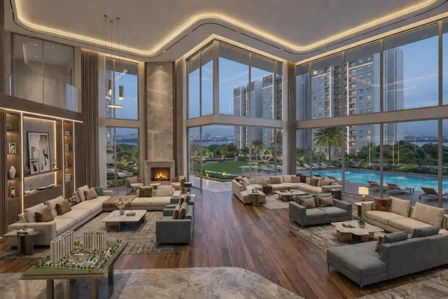 Stylish clubhouse interior design for Eleva By Hiranandani