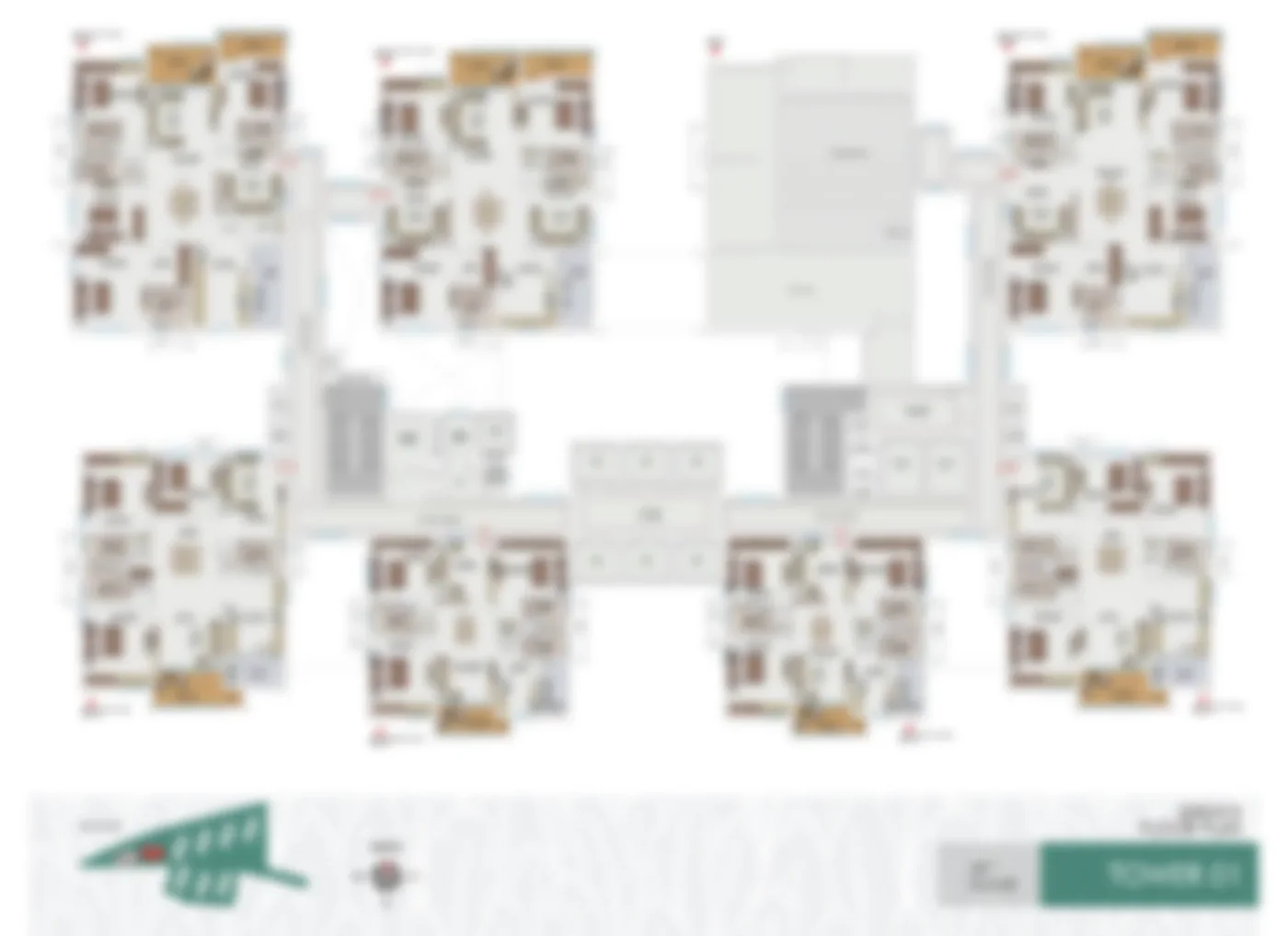 Sample floor plan for 3 BHK villa at Eleva By Hiranandani